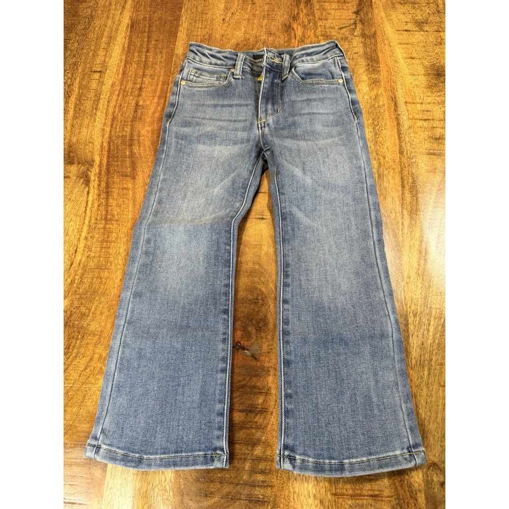 Joe's Jeans Girls Size 4 Wide Leg Jeans Stretch Denim Blue Flaw Button